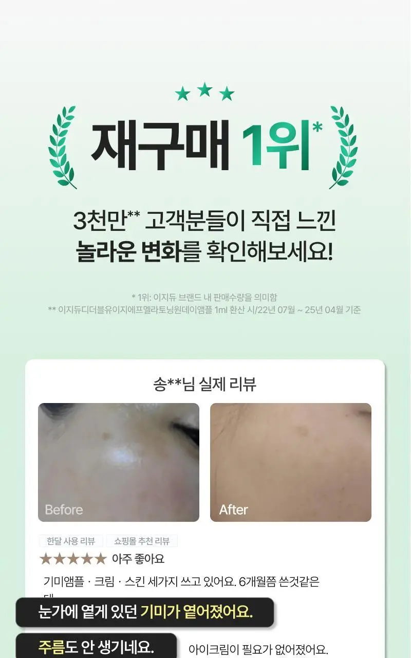 [기미개선] 대웅제약 이지듀 기미잡티앰플 12ml+1ml 기획 상세페이지 10